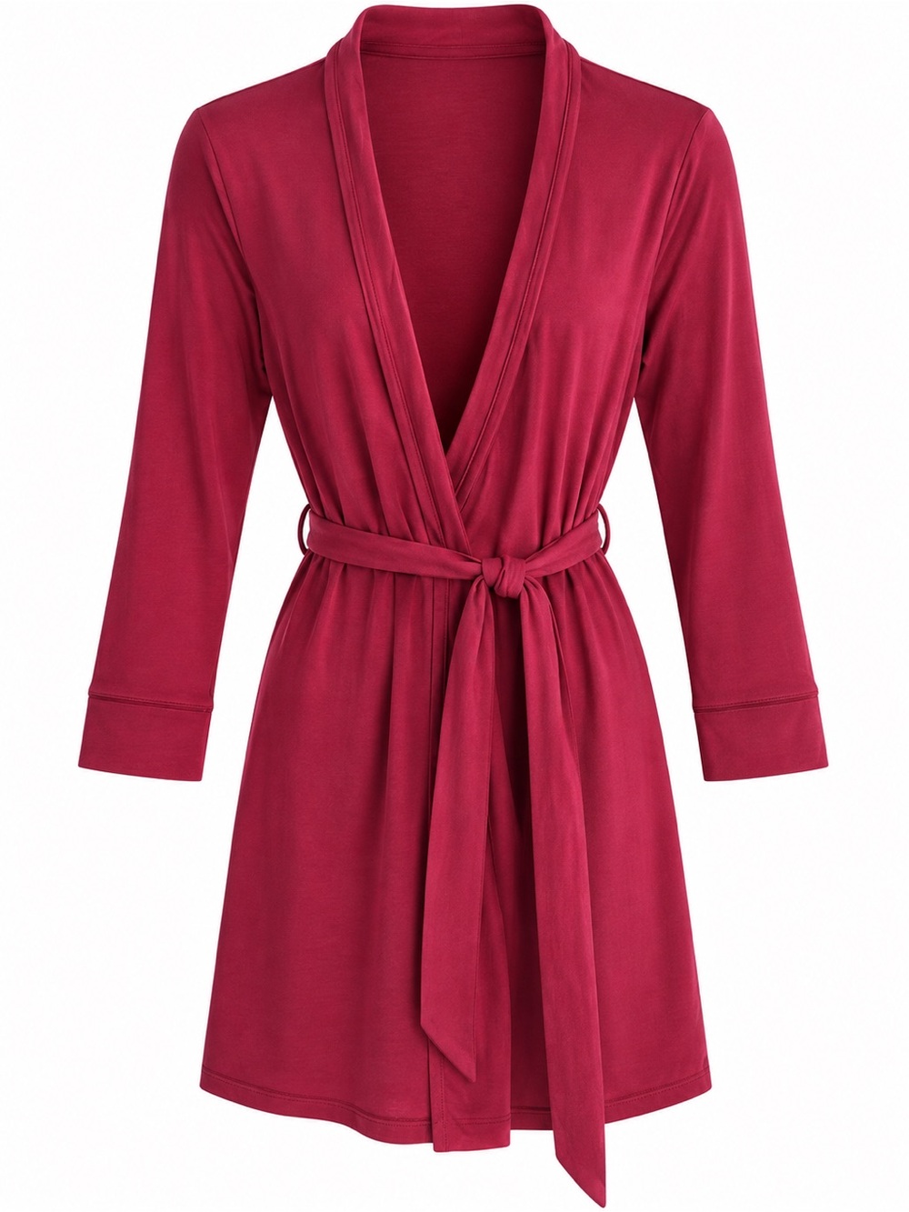Cosabella Raspberry Red Pima Cotton Modal Wrap Robe Small
